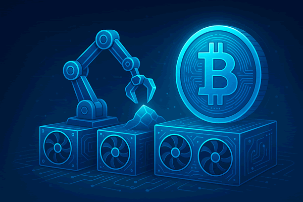 Dirbtinio Bitcoinų kasimo diagrama